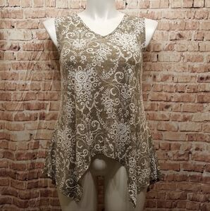 Vintage Asymmetrical Tank Top Made In Mexico Super Flowy Super Comfy Quality L